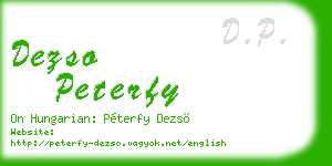 dezso peterfy business card