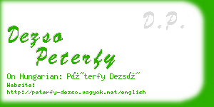 dezso peterfy business card